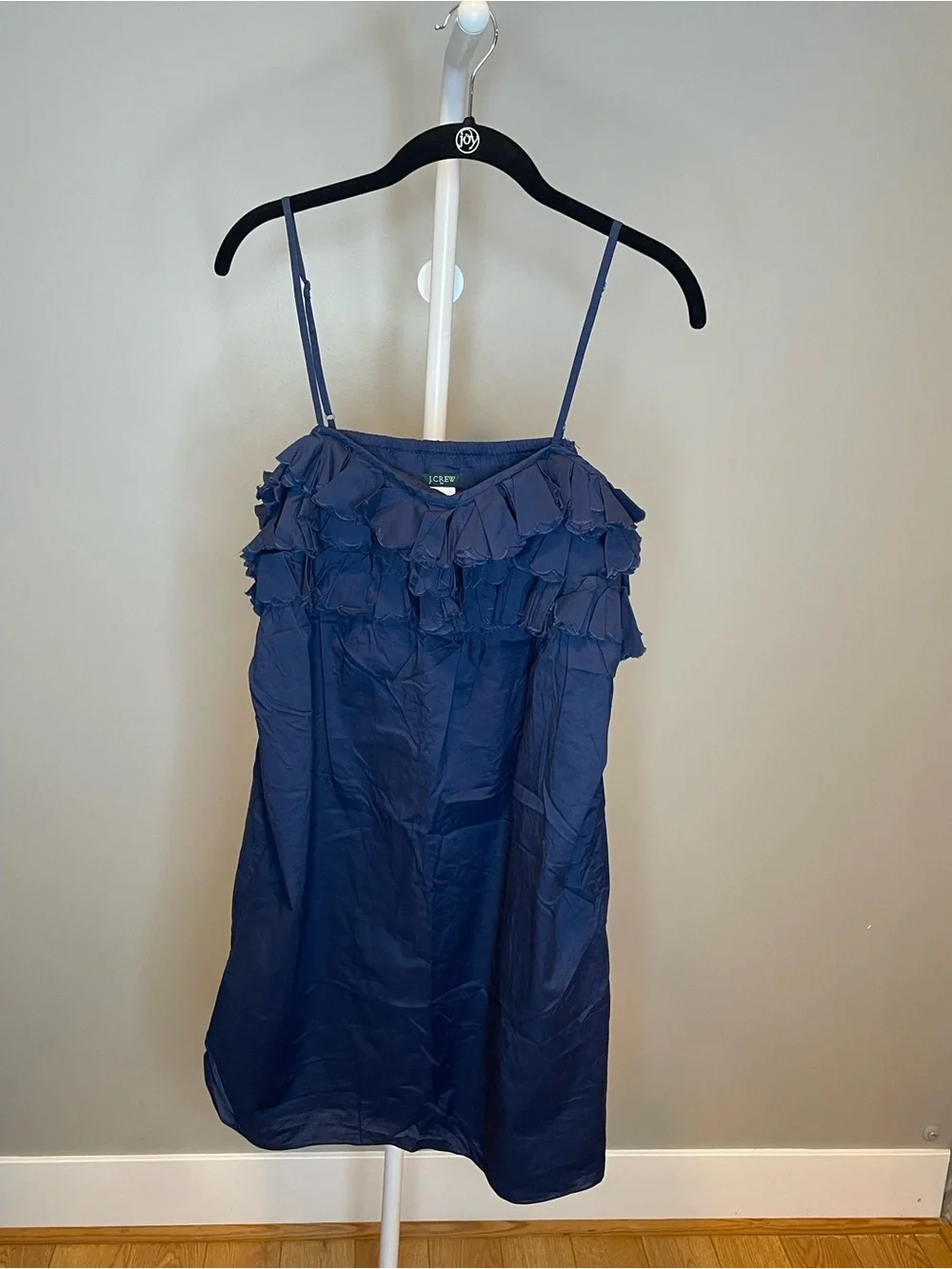 J. Crew Navy Layered Ruffle Mini Dress